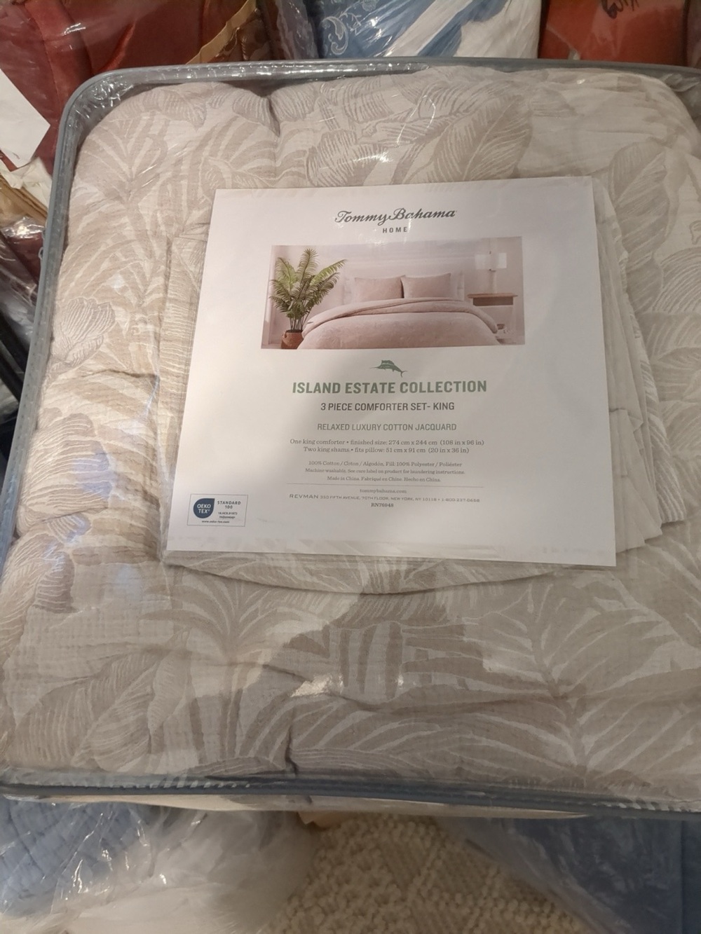 Tommy Bahama - King Comforter Set, 100% Soft Cotton Bedding - Picture 12 of 13
